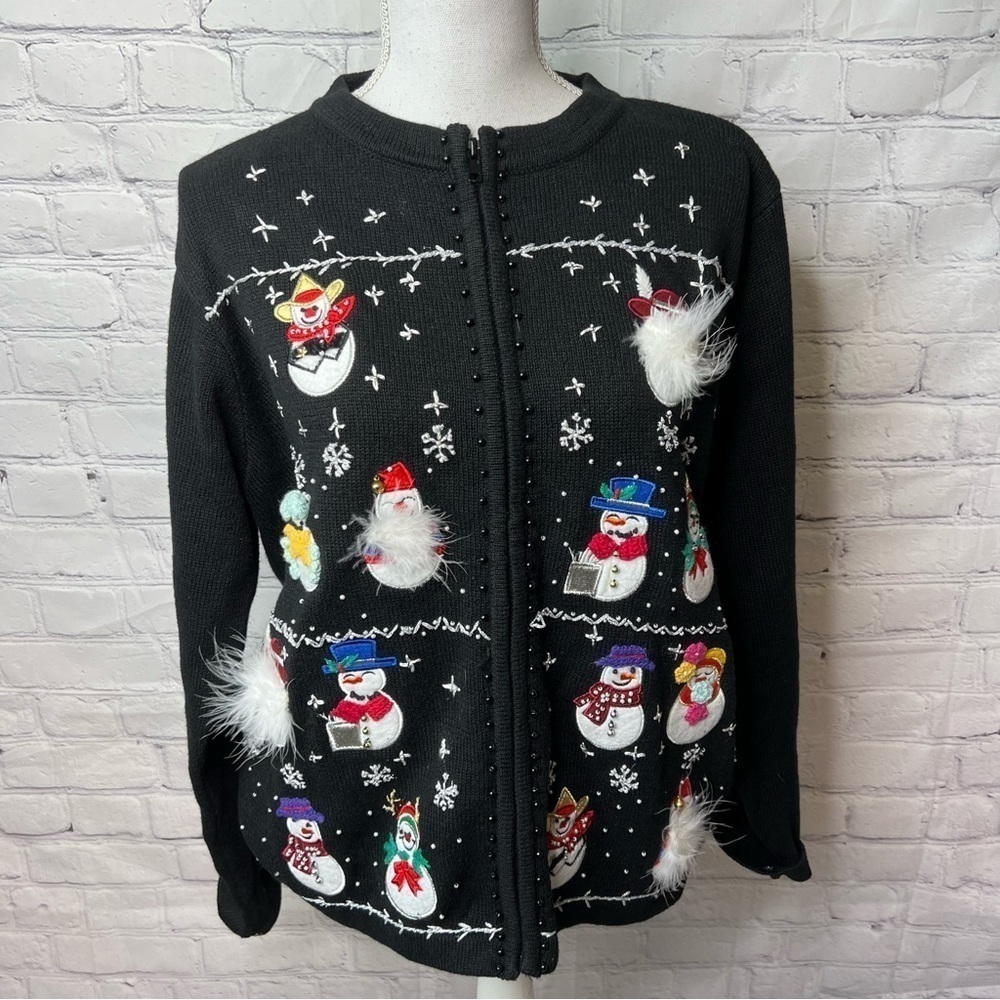 B.P Design Vintage Snowman Holiday Sweater Large